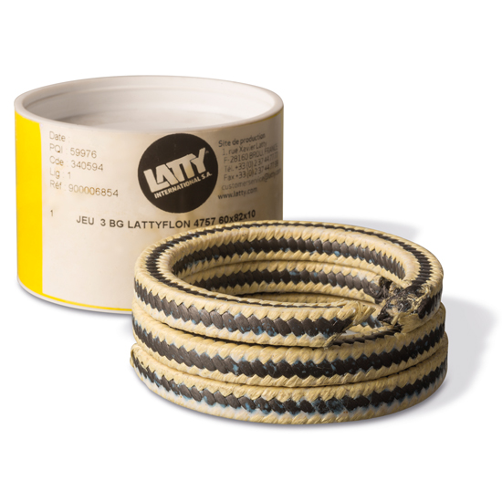 Aramide/PTFE/Koolstof pakking  |  Lattyflon 4757